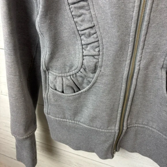 Lululemon Cuddle Up Jacket Heathered Blurred Grey Sparkle - Full Zip High Collar - Picture 6 of 16